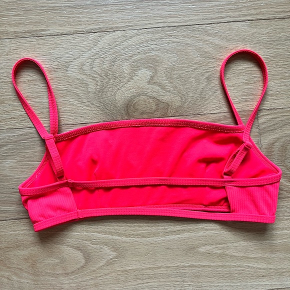 ASOS Neon Pink String Back Bikini Ribbed SET - Picture 3 of 6